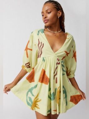 Ecote Colorful Abstract Mini Dress